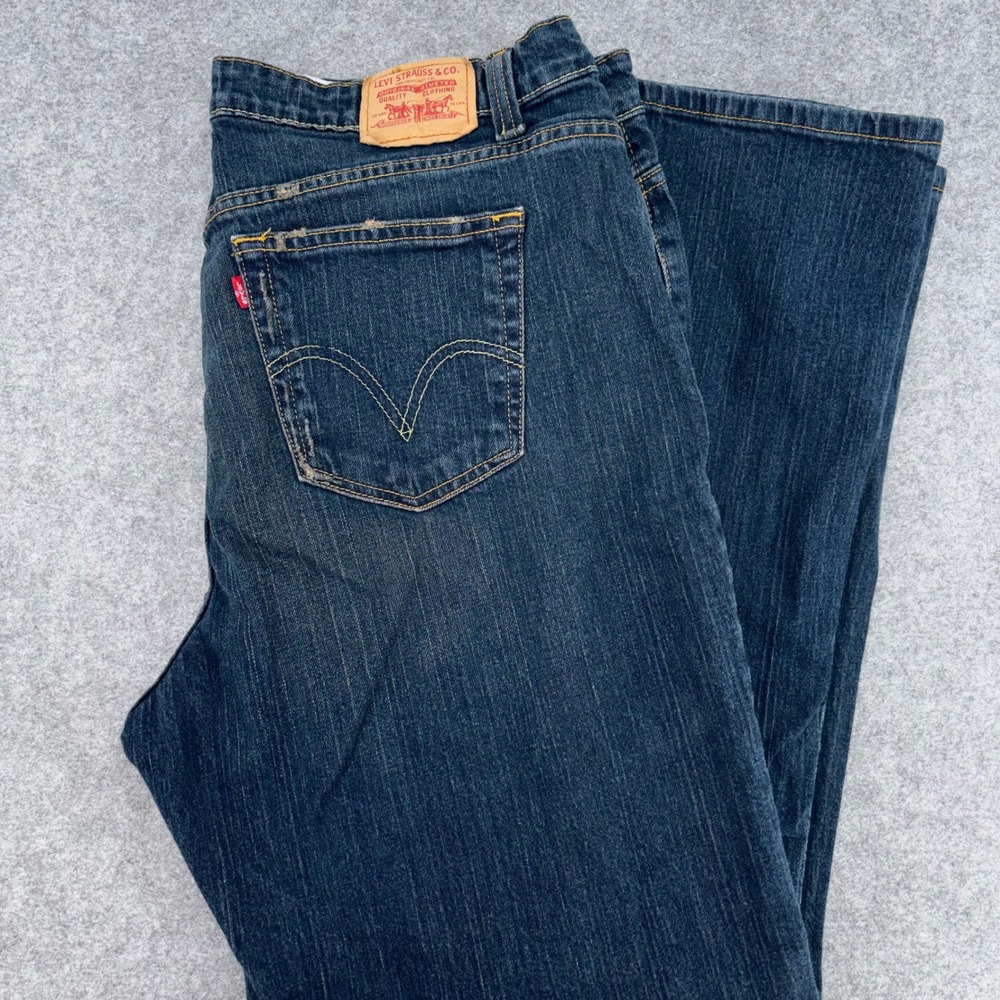 Vintage Levis 515 Bootcut Jeans Womens 22M Dark Wash Blue Denim Stretch Y2K